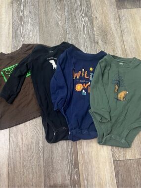 Bundle baby boy long sleeve bodysuits